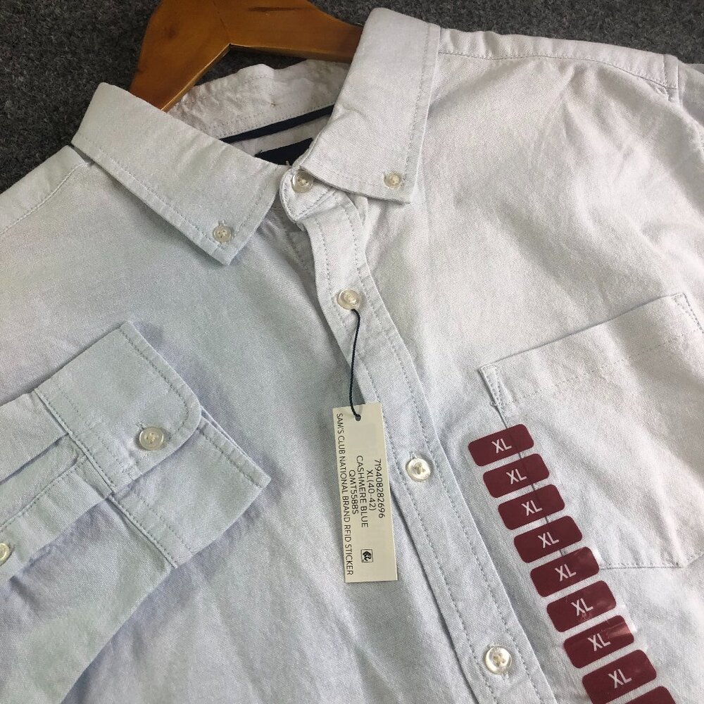 GAP Shirt Mens XL Blue Chambray Long Sleeve Button Down Stretch Comfort Cotton